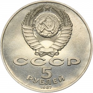 Rusko, ZSSR, 5 rubľov Petrohrad 1987 - 70. výročie Októbrovej revolúcie