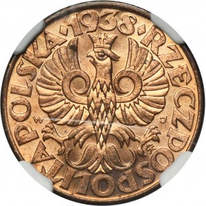 5 groszy 1938 - NGC MS64 RD