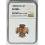 5 groszy 1938 - NGC MS64 RD