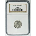 20 groszy 1923 - NGC MS64