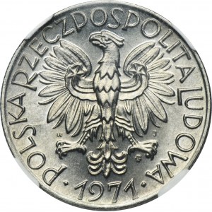 5 złotych 1971 Rybak - RZADSZY ROCZNIK - NGC MS66