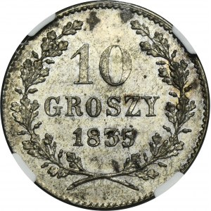 Free City of Krakau, 10 groszy 1835 - NGC AU58