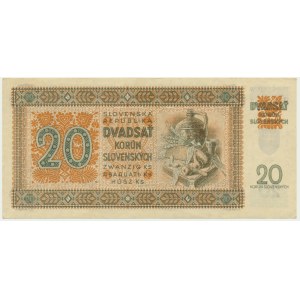 Slovaquie, 20 couronnes 1942
