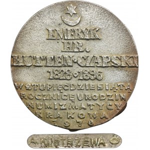 Médaille Emeryk hr. Hutten-Czapski 1828-1896 à l'occasion du 150e anniversaire de sa naissance Numismatique de Cracovie 1978