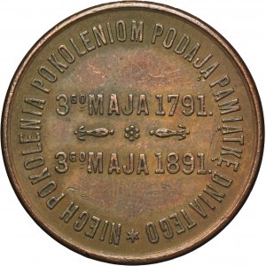 Medal 100th anniversary of the Constitution of 3 May 1891 - VERY RARE