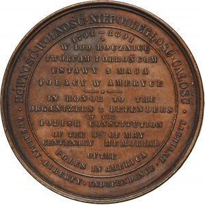 Medal of the Polish American Community on the 100th Anniversary of the Constitution of May 3 1891