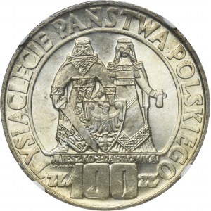 100 złotych 1966 Mieszko i Dąbrówka - NGC MS66