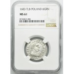 John III Sobieski, 6 Groschen Bromberg 1683 TLB - NGC MS61