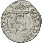Sigismund III Vasa, Schilling Posen 1595 IF - RARE, hooks and star