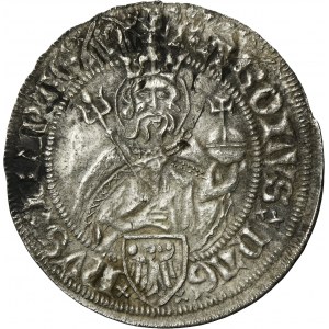 Allemagne, ville d'Aix-la-Chapelle, centime de Thuringe 1374 - TRÈS RARE