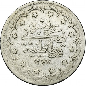 Turkey, Ottoman Empire, 20 Kurus 1377/7 AH (1874)