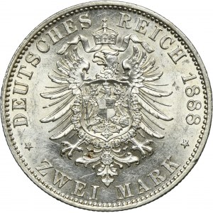 Germany, Kingdom of Prussia, Friedrich III, 2 Mark Berlin 1888 A
