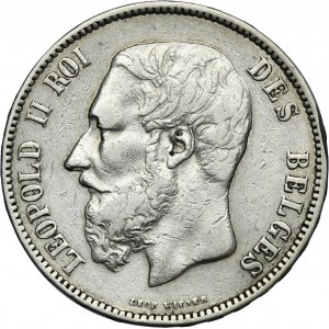 Belgium, Leopold II, 5 Francs Brussels 1873
