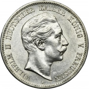 Germany, Prussia Kingdom, Wilhelm II, 5 Mark Berlin 1907 A