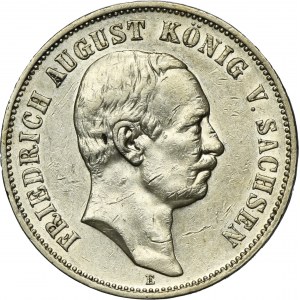 Germany, Saxony, Friedrich August III, 5 Mark Muldenhütten 1907 E