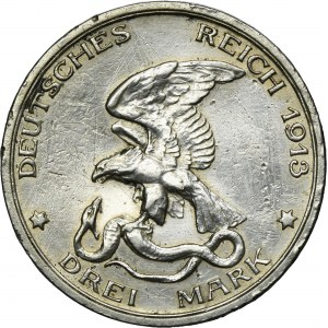 Germany, Kingdom of Prussia, Wilhelm II, 3 Mark Berlin 1913 A