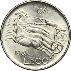 Italy, 500 Lire Rome 1966 R - Italian Unification
