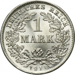 Germany, German Empire, Wilhelm II, 1 Mark Munich 1915 D