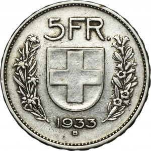 Switzerland, 5 Francs Bern 1933 B