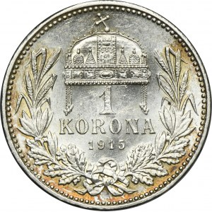 Hungary, Franz Josef I, 1 Corona Kremnitz 1915 KB