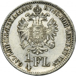Austria, Franz Joseph I, 1/4 Florin Kremnitz 1859 B