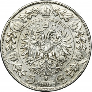 Austria, Franz Joseph I, 5 Corona Wien 1909 - Marshall type