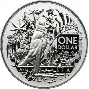 Austrália, Elizabeth II, 1 dolár Canberra 2021 - Erb