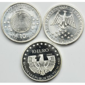 Set, Germany, 10 Euro 2005 (3 pcs.)