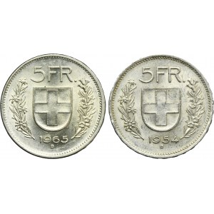 Set, Switzerland, 5 Francs Bern (2 pcs.)