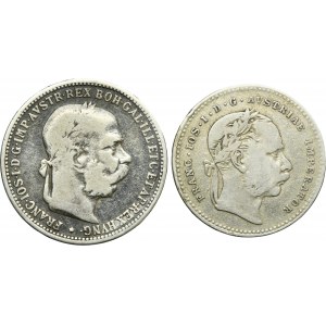 Set, Austria, Franz Joseph I, 20 Kreuzer and 1 Corona (2 pcs.)