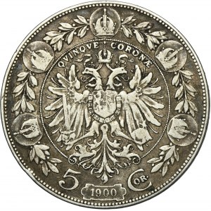 Austria, Franz Joseph I, 5 Corona Wien 1900