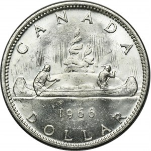 Canada, Elizabeth II, 1 Dollar 1966 - Canoe