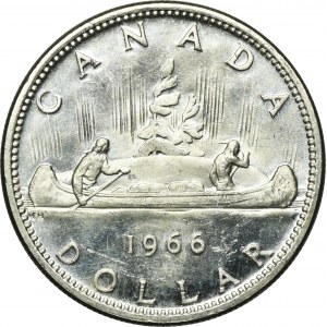 Canada, Elizabeth II, 1 Dollar 1966 - Canoe