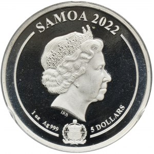Samoa, Elizabeth II, 5 Dollars Oklahoma 2022 - Daffy Duck