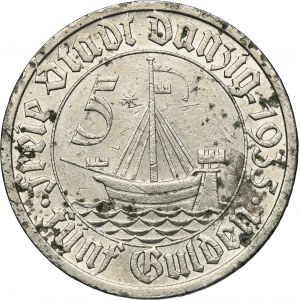 Free City of Danzig, 5 gulden 1935