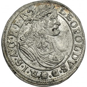 Silesia, Habsburg rule, Leopold I, 1 Kreuzer Breslau 1672 SHS