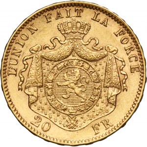 Belgium, Leopold II, 20 Francs Brussels 1877