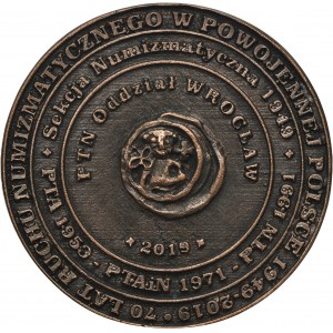 PTN Wrocław Medal, 70 years of numismatic movement 2019