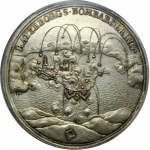 Denmark, Christian V, Medal bombardment of Ratzeburg and conclusion of peace 1693 - PCGS SP66 - ex. Karsten Kold
