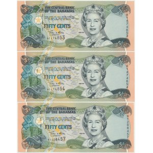 Bahamas, 50 cents 2001 (3 pièces) - numéros rapprochés