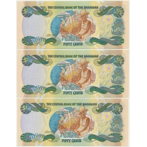 Bahamas, 50 cents 2001 (3 pièces) - numéros rapprochés