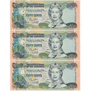 Bahamas, 50 Cents 2001 (3 pcs.) - consecutive numbers.