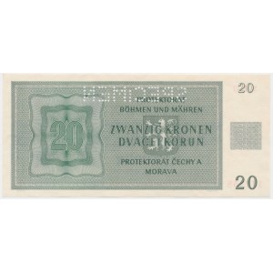 Bohemia & Moravia, 20 Korun 1944 - SPECIMEN