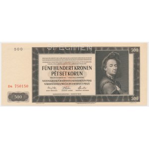 Bohemia & Moravia, 500 Korun 1942 - II issue - SPECIMEN -