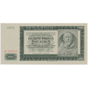Bohemia & Moravia, 1.000 Kronen 1942 - II issue - SPECIMEN