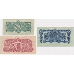 Československo, 100-1000 korún 1944 (3 ks) - MODEL