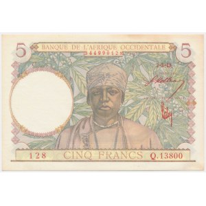 France, French Equatorial Africa, 5 Francs 1943