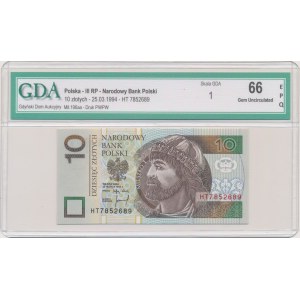 10 złotych 1994 - HT - GDA 66 EPQ