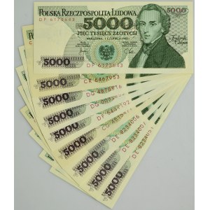 Zestaw, 5.000 złotych 1982-88 (9 szt.)