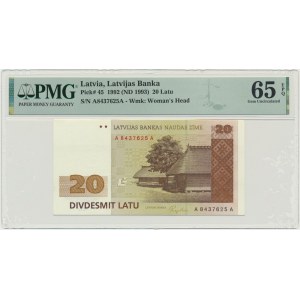 Latvia, 20 Latu 1992 - PMG 65 EPQ